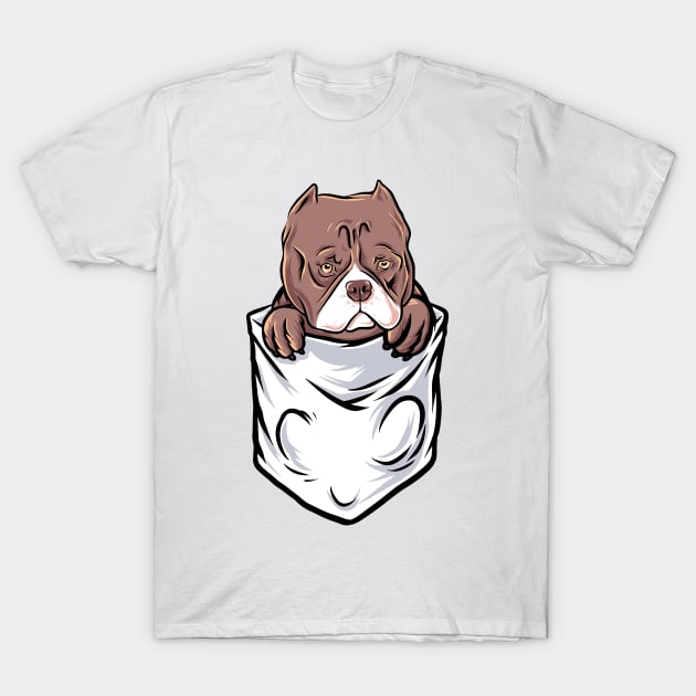 bulldog in pocket T-Shirt by Mako Design 